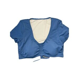 Kona Sol Women's Swim Top Size Small Short Sleeves Blue